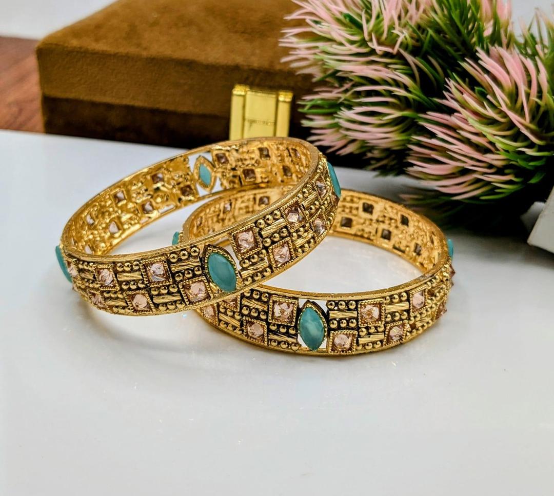 2 Pcs Gold Plated Kara Bangle
