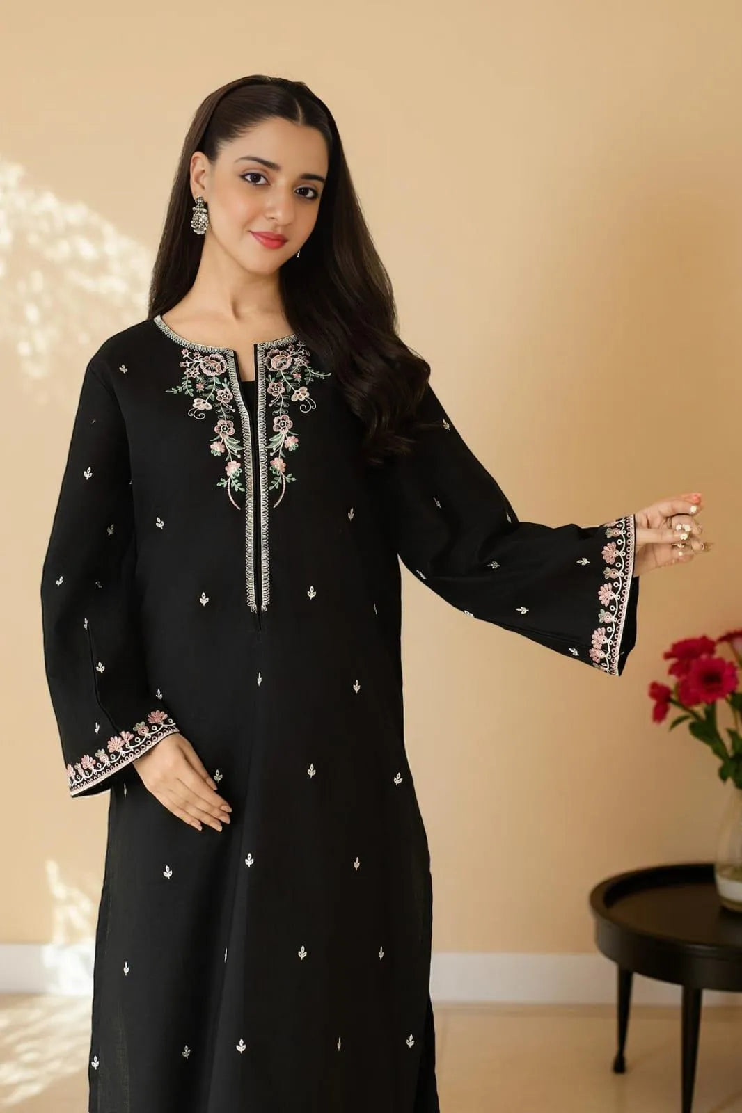 Black Lawn Embroidered 2-Piece Suit for Weddings Eid