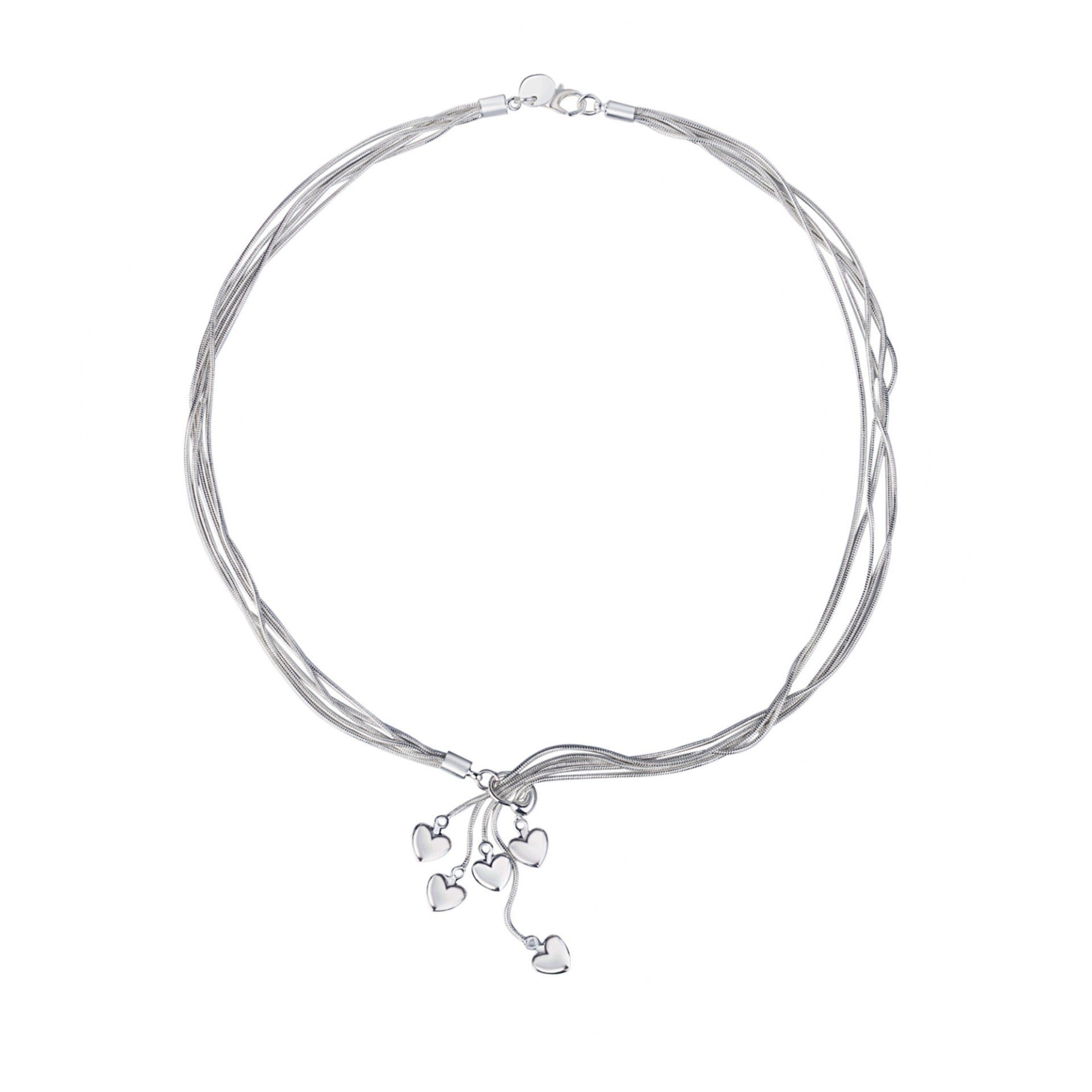 Silver Plated Five Heart Bracelet for Women