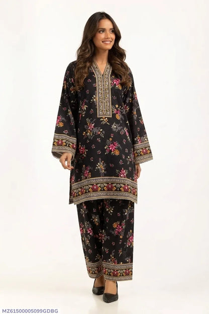 Women Black Printed 2-Piece Suit