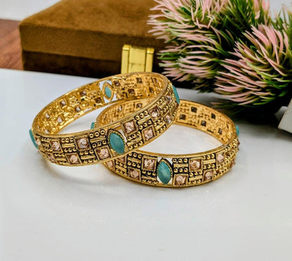 2 Pcs Gold Plated Kara Bangle