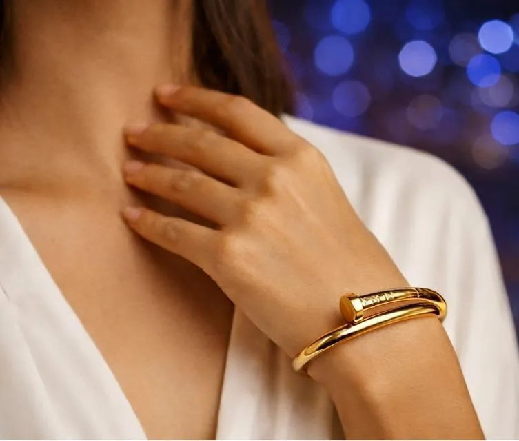 Antique Gold Plated Kara Bracelet for Women