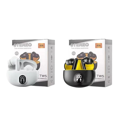 Premium Wireless Earbuds Black Yellow Bluetooth 5.3