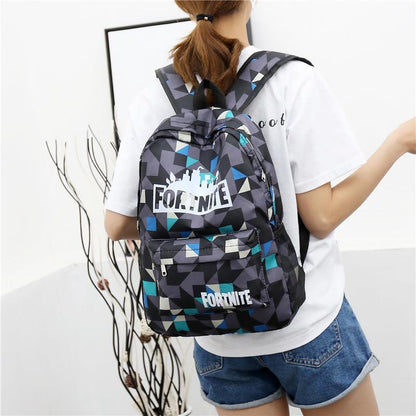 Fortnite Geometric Nylon School Bag for Students