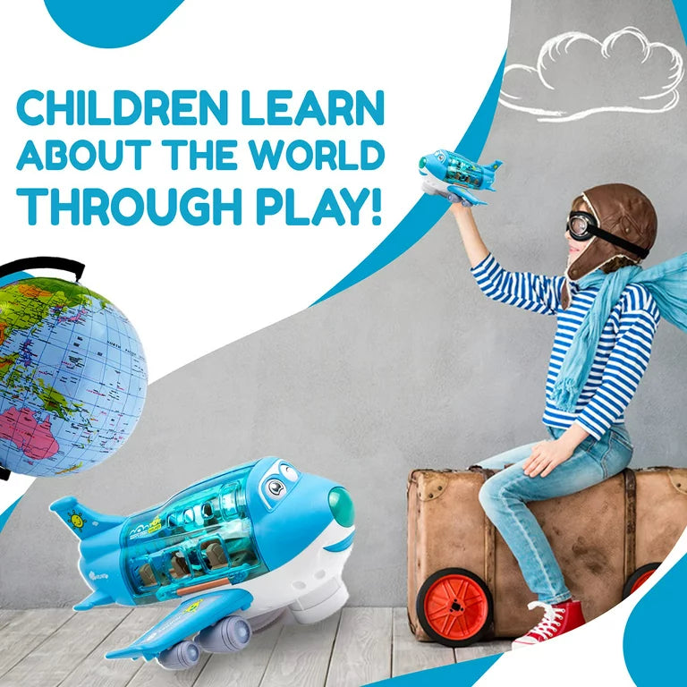 Lightning &amp; Musical 360 Rotating Gear Airplane